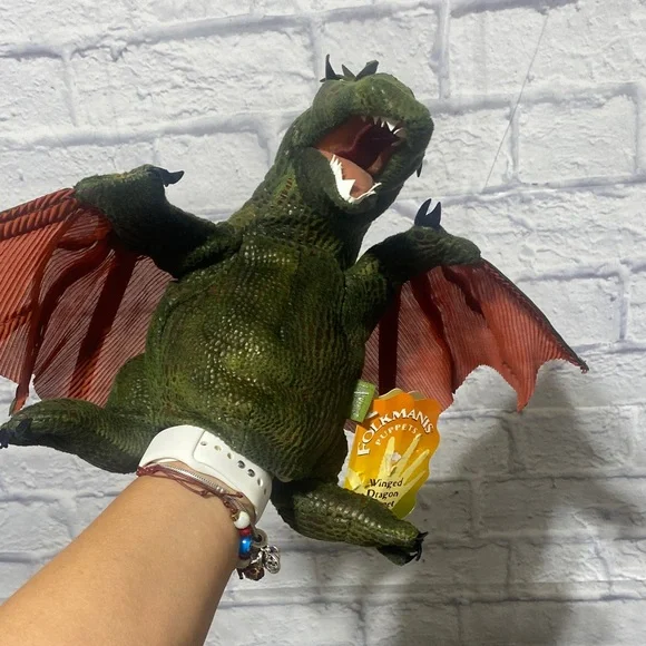Wild Republic Green Dragon Stuffed Animal - Picture 10 of 16